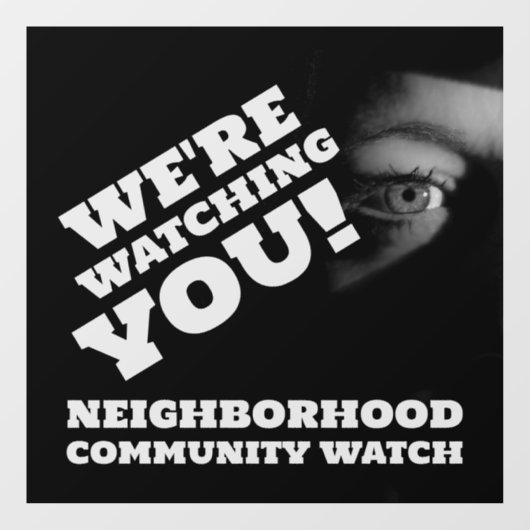 Openbaar Uitzicht, buurtwachtwaarschuwing Raamsticker (Vel)