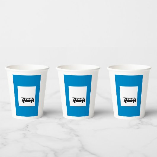 Openbaar vervoer bushalte teken stedelijk vervoer papieren bekers