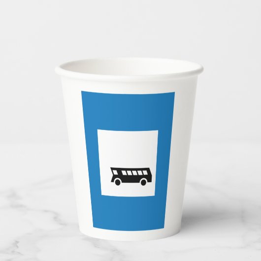 Openbaar vervoer bushalte teken stedelijk vervoer papieren bekers (Voorkant)