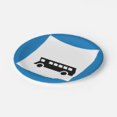 Openbaar vervoer bushalte teken stedelijk vervoer papieren bordje (Gekanteld)