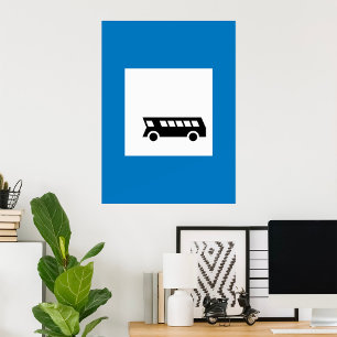 Openbaar vervoer bushalte teken stedelijk vervoer poster