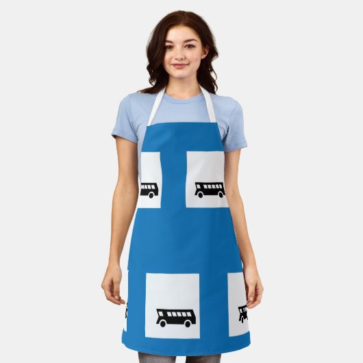 Openbaar vervoer bushalte teken stedelijk vervoer schort (Gedragen)