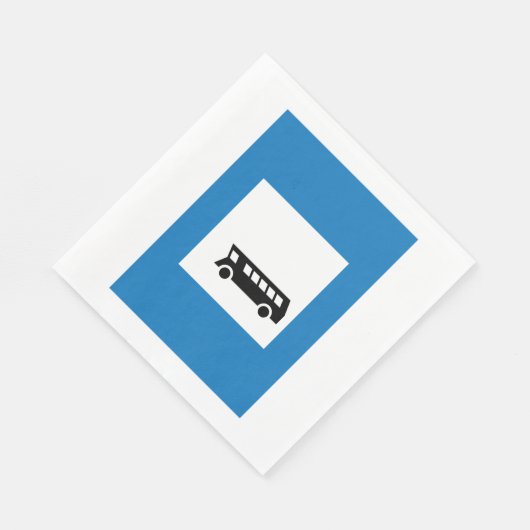 Openbaar vervoer bushalte teken stedelijk vervoer servet (Hoek)