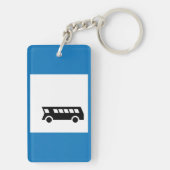 Openbaar vervoer bushalte teken stedelijk vervoer sleutelhanger (achterkant)