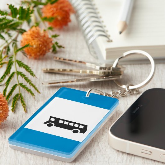 Openbaar vervoer bushalte teken stedelijk vervoer sleutelhanger