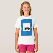 Openbaar vervoer bushalte teken stedelijk vervoer t-shirt (Voorkant volledig)