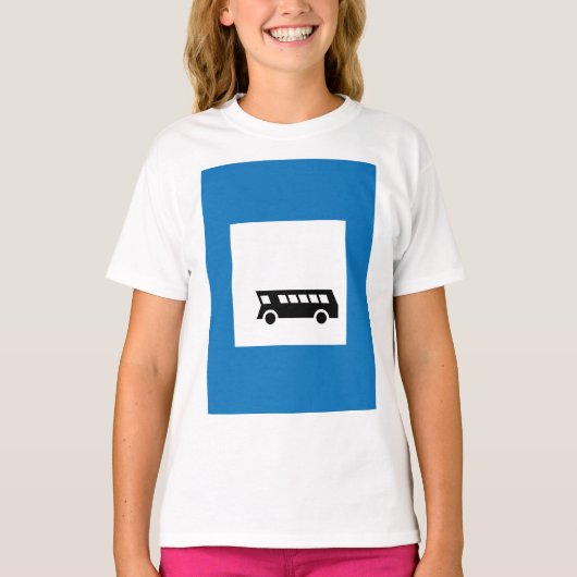 Openbaar vervoer bushalte teken stedelijk vervoer t-shirt (Voorkant)