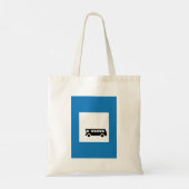 Openbaar vervoer bushalte teken stedelijk vervoer tote bag (Achterkant)