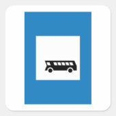 Openbaar vervoer bushalte teken stedelijk vervoer vierkante sticker (Voorkant)