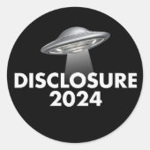 Openbaarmaking 2024 UFO Ronde Sticker (Voorkant)