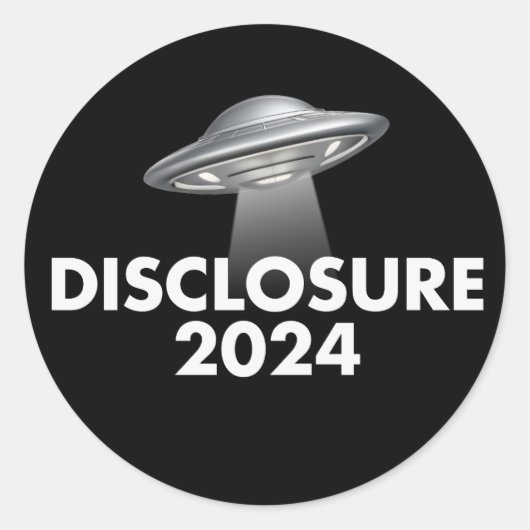 Openbaarmaking 2024 UFO Ronde Sticker (Voorkant)