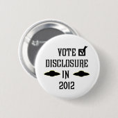 Openbaarmaking van stemmen in 2012 ronde button 5,7 cm (Voorkant /achterkant)