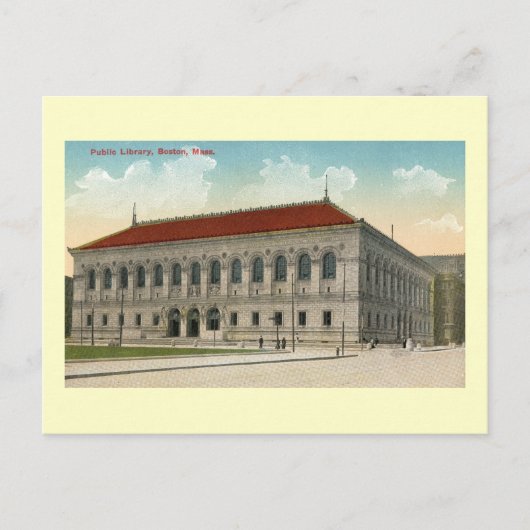 Openbare bibliotheek, Boston 1911 stijl Briefkaart (Voorkant)