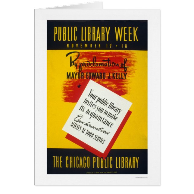 Openbare bibliotheek Chicago 1940 WPA (Voorkant)