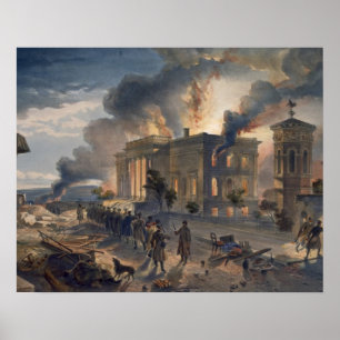 Openbare bibliotheek en tempel van de Winden, bord Poster