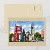 Openbare bibliotheek, kerk, Tavern, Nashua NH Briefkaart (Voorkant / Achterkant)