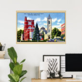 Openbare bibliotheek, kerk, Tavern, Nashua NH Poster (Thuiskantoor)