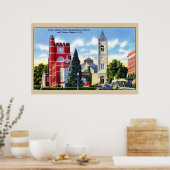 Openbare bibliotheek, kerk, Tavern, Nashua NH Poster (Keuken)