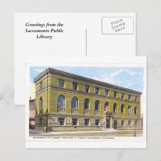 Openbare bibliotheek Sacramento Historisch Briefka Briefkaart (Voorkant / Achterkant)