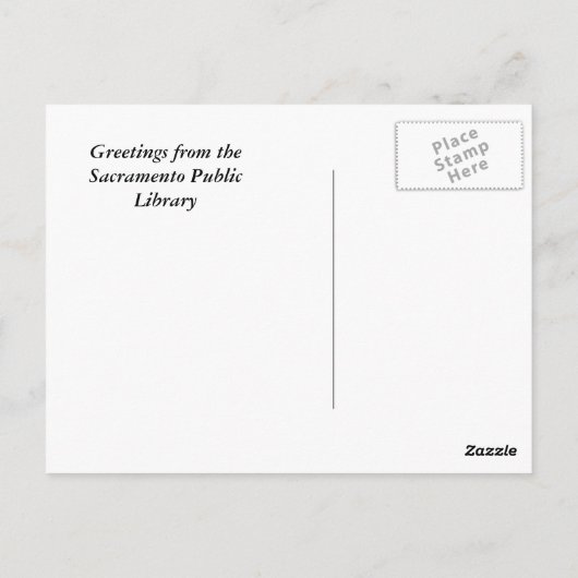 Openbare bibliotheek Sacramento Historisch Briefka Briefkaart (Achterkant)