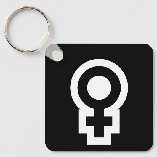 Openbare damestoilet vrouw gendersymbooltoilet sleutelhanger (Voorkant)
