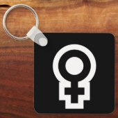 Openbare damestoilet vrouw gendersymbooltoilet sleutelhanger (Voorkant)