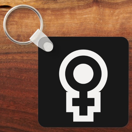 Openbare damestoilet vrouw gendersymbooltoilet sleutelhanger (Voorkant)