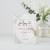 OPENBARE EN ROOS GOLD AFSTUDEREN INVITATIE BRIEFKAART (Staand voorkant)