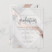 OPENBARE EN ROOS GOLD AFSTUDEREN INVITATIE BRIEFKAART (Voorkant / Achterkant)