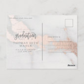 OPENBARE EN ROOS GOLD AFSTUDEREN INVITATIE BRIEFKAART (Achterkant)