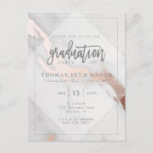 OPENBARE EN ROOS GOLD AFSTUDEREN INVITATIE BRIEFKAART (Voorkant)