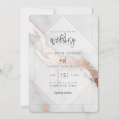OPENBARE EN ROOS GOLD EFFECT WEDDING INVITATION KAART (Voorkant)