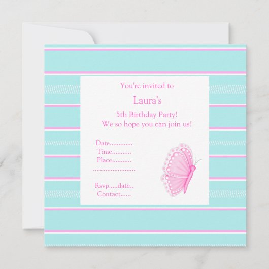 OPENBARE FLUTTER BIRTHDAY PARTIJ KAART (Achterkant)