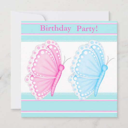 OPENBARE FLUTTER BIRTHDAY PARTIJ KAART (Voorkant)
