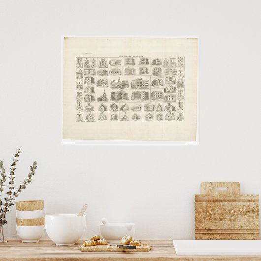 Openbare gebouwen van San Francisco (1372A) Poster (Keuken)