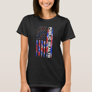 Openbare Gezondheid Tie Dye Amerikaanse Vlag 4 jul T-shirt