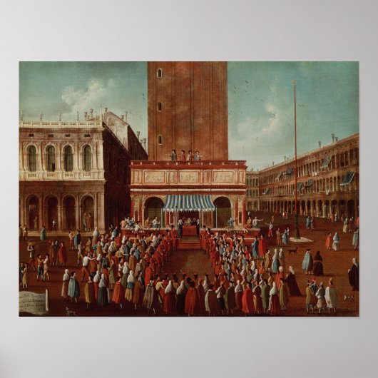 Openbare loterij in Loggetta, de Piazza San Poster (Voorkant)