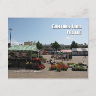 Openbare markt in Hamina, Finland Briefkaart