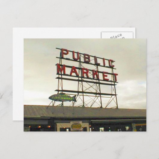 Openbare markt in Seattle, WA Briefkaart (Voorkant / Achterkant)