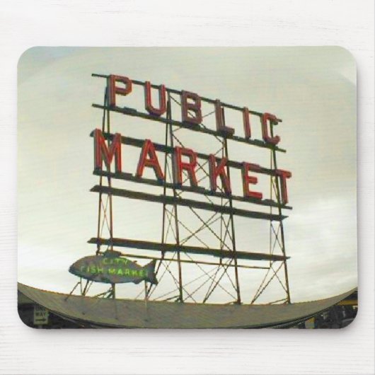 Openbare markt in Seattle, WA Fish Bowl Uitzicht Muismat (Voorkant)