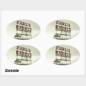 Openbare markt in Seattle, WA Ovale Sticker (Vel)