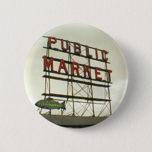 Openbare markt in Seattle, WA Ronde Button 5,7 Cm (Voorkant)