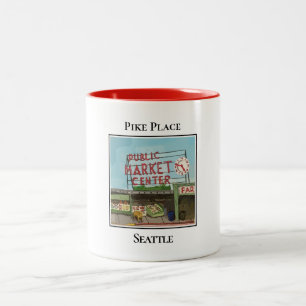 Openbare markt Pike Place, Seattle Tweekleurige Koffiemok