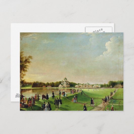 Openbare merry-making in Ostankino, 1840s Feestdagenkaart (Voorkant / Achterkant)