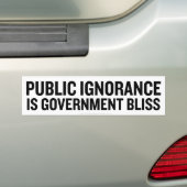 Openbare onwetendheid Bumperstickers (Op auto)