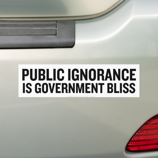 Openbare onwetendheid Bumperstickers (Op auto)