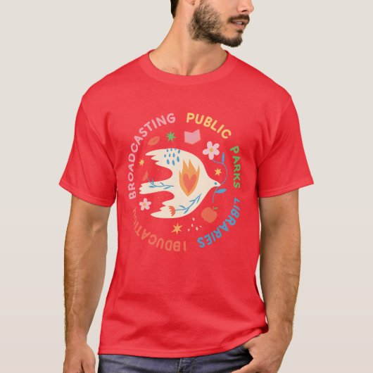 Openbare Parken Bibliotheken Onderwijs Publieke Om T-shirt (Voorkant)