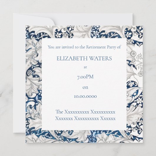 OPENBARE PARTIJEN : WILLIAM MORRIS KAART (Achterkant)