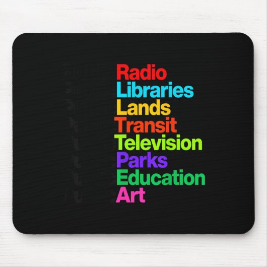 Openbare Radiobibliotheken Lands Transit Tedenimio Muismat (Voorkant)
