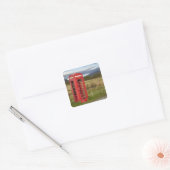 Openbare telefooncel, Ellishadder, bij Staffin, Vierkante Sticker (Envelop)